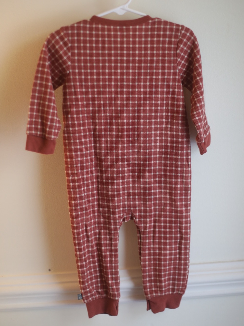 Modern Moments by Gerber 18M Rust Plaid Thermal Romper - Picture 3 of 6